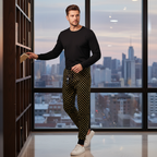 Livergy Men's Black Lidl Logo Print Cotton Joggers