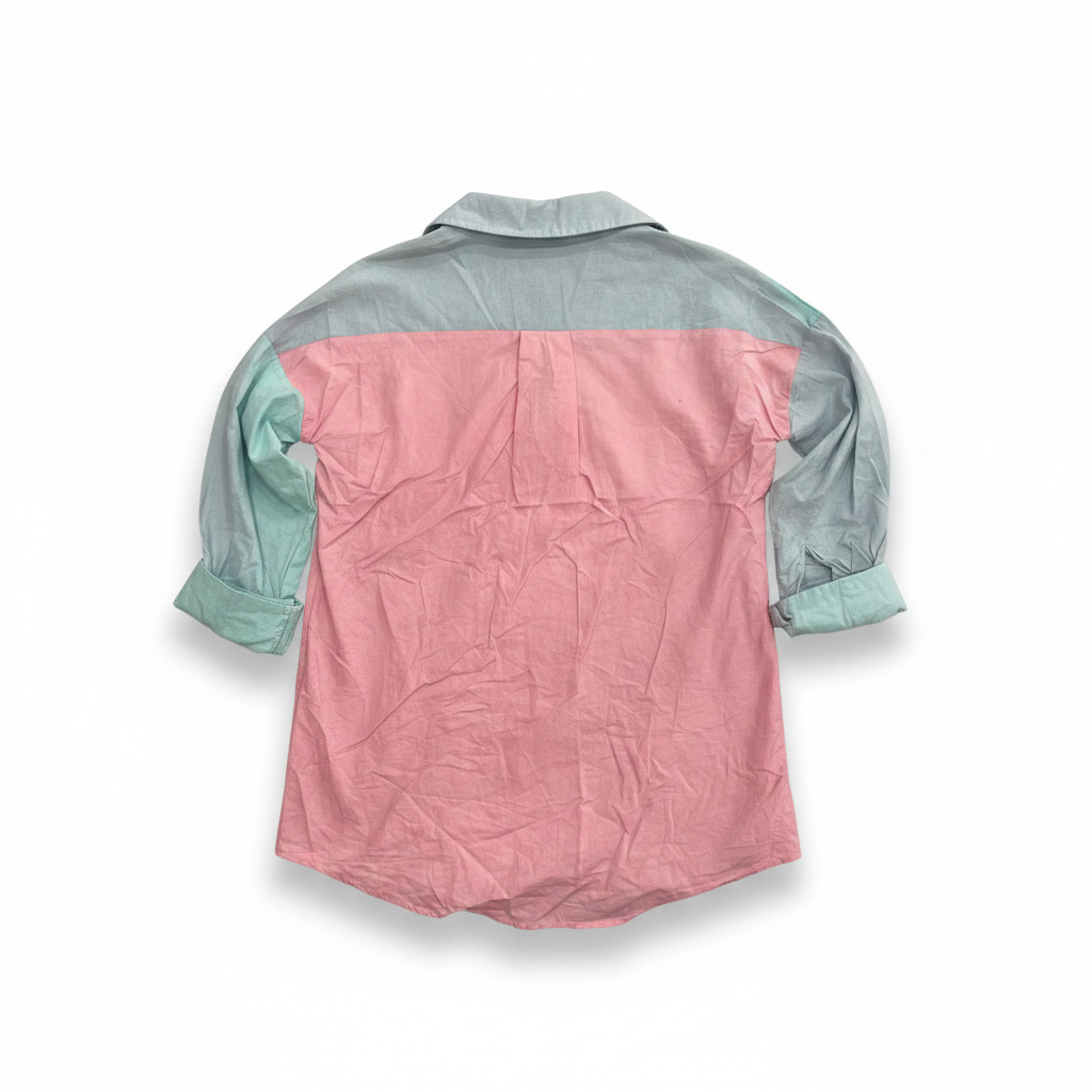Minx & Moss Color-Block Linen Shirt - Size 10