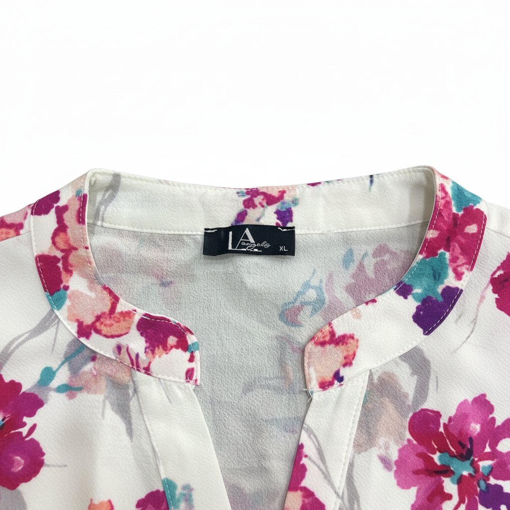 L.A. Angels Women's Floral Print V-Neck Blouse - XL