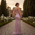 That's So Fetch Pink One Shoulder Sequined Maxi Dress