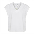 anko White V-Neck Cap-Sleeve Boxy Top