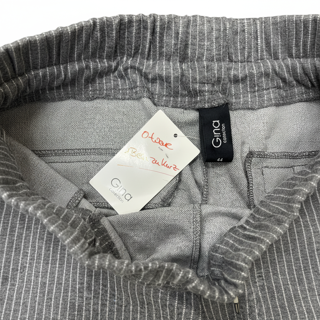 Gina Collection Women's Grey Pinstripe Trousers - Size 44
