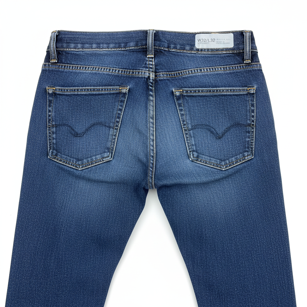 Women's Medium Blue Straight-Leg High-Waisted Denim Jeans