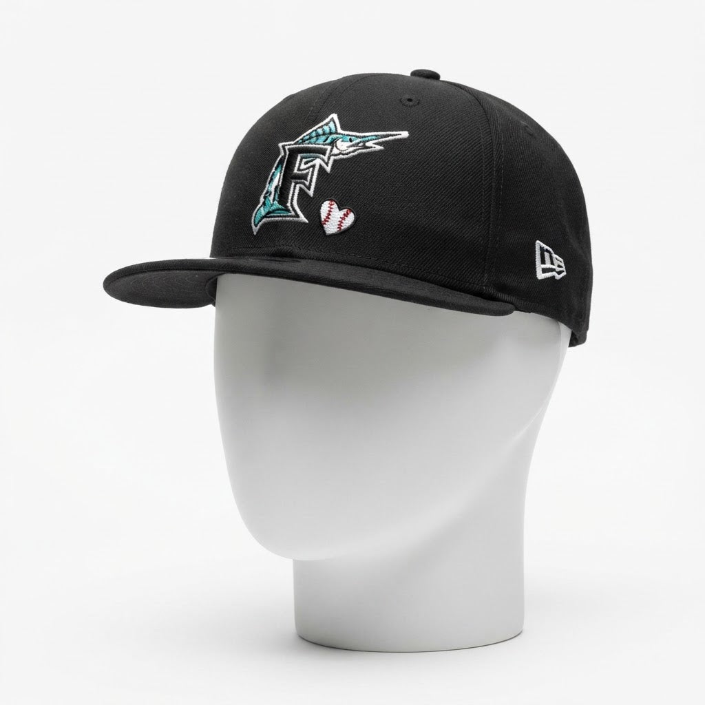 New Era Black Florida Marlins MLB Fitted Cap