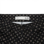 Women's Black & black Geometric Slim Fit Trousers