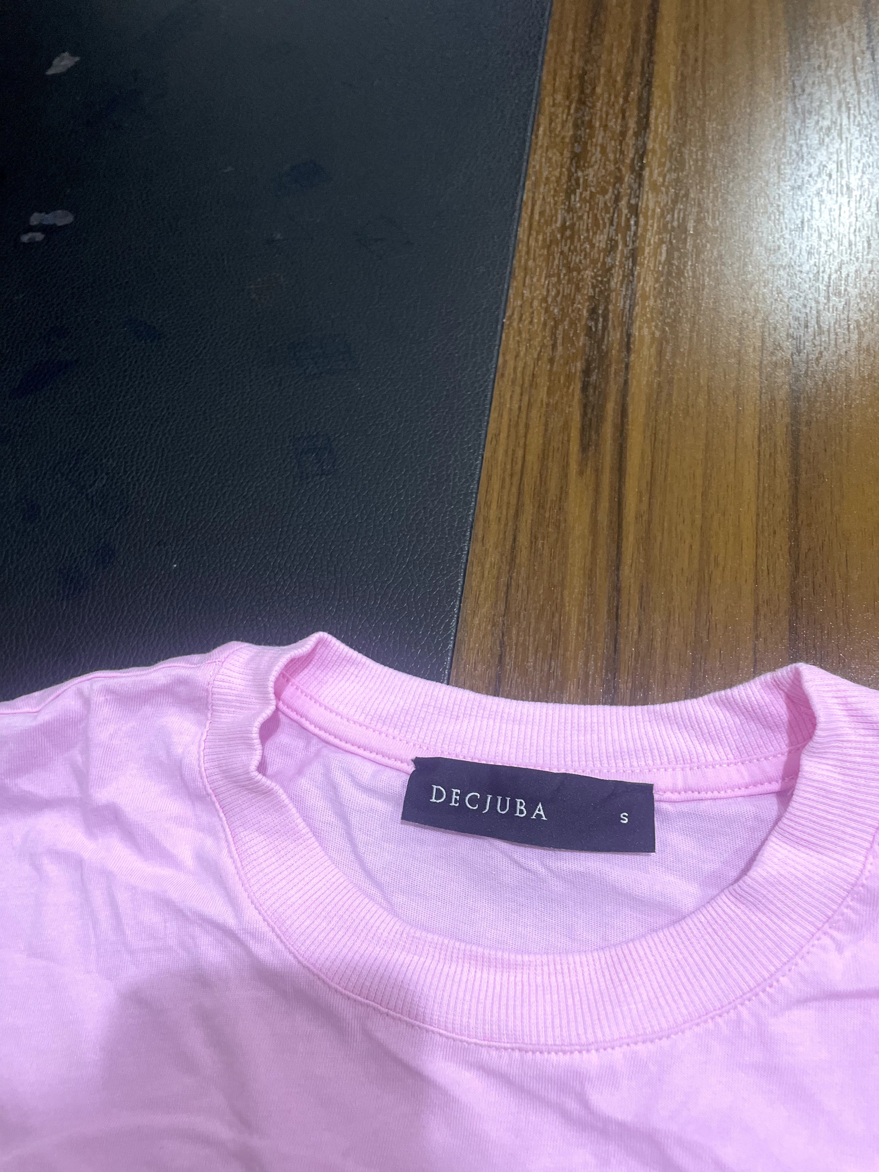 DECJUBA Baby Pink Graphic T-Shirt with Margarita Slogan