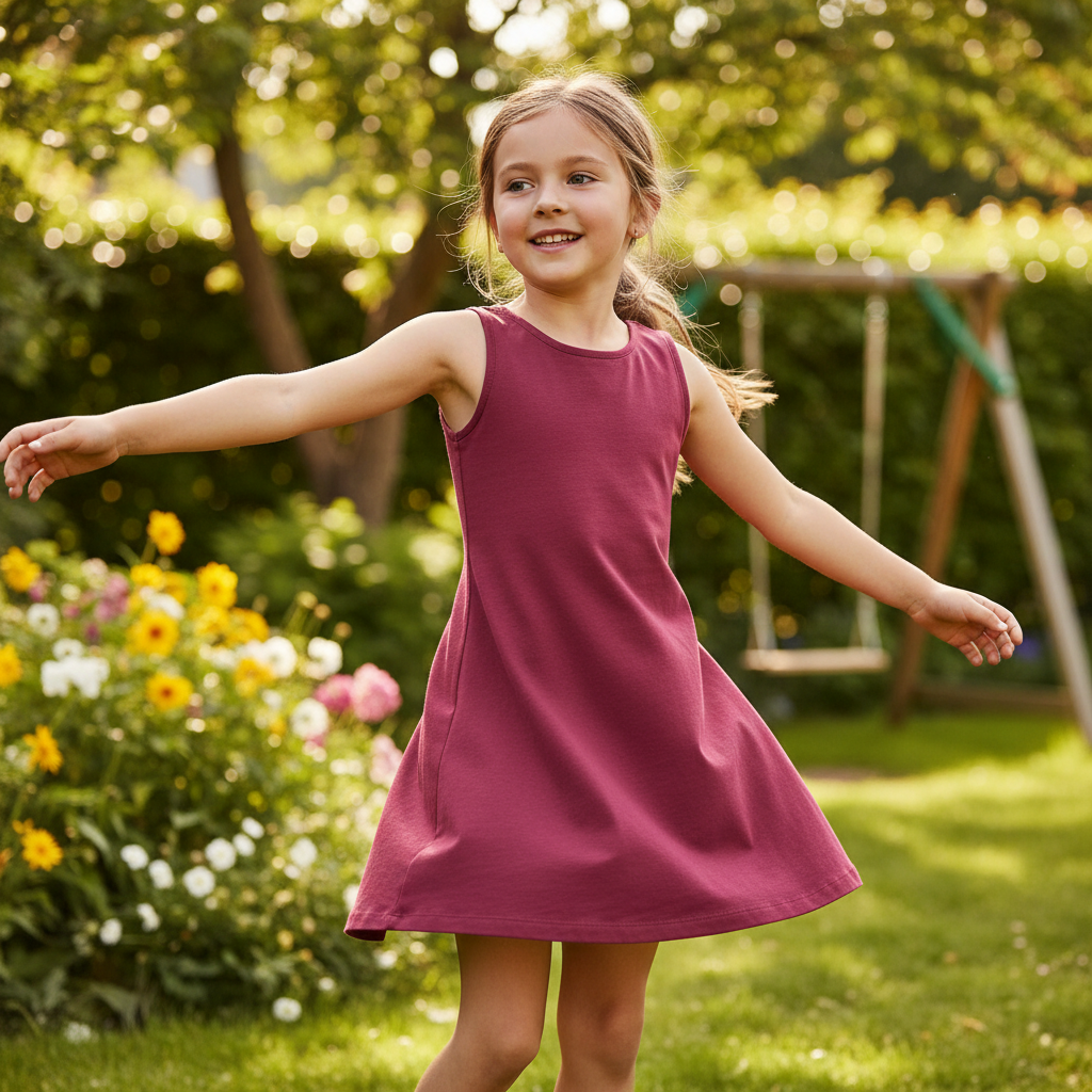 Pepperts! Kids' Pink Cotton Sleeveless Dress