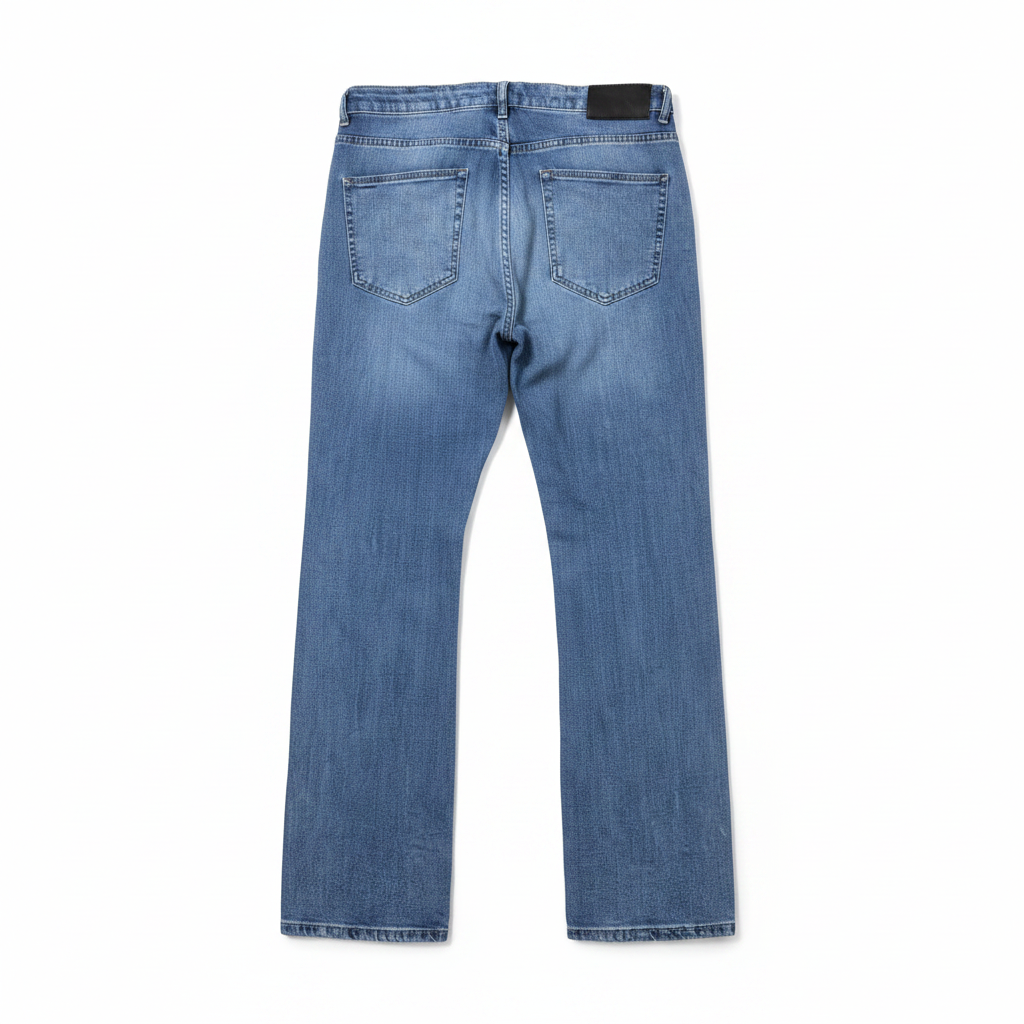 Women's Mid-Blue Straight Leg Denim Jeans