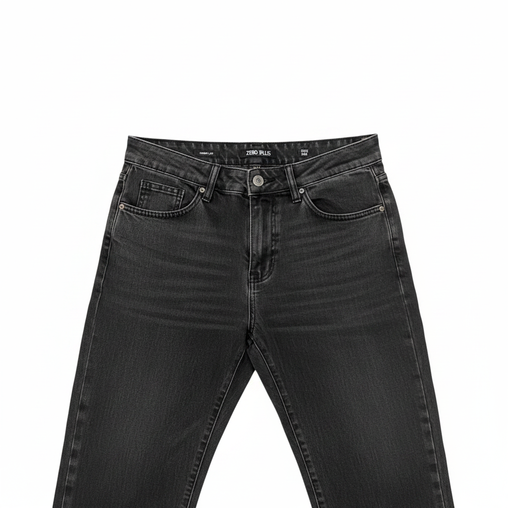 ZEO PLUS Women's Black Acid Wash Flared Leg Jeans