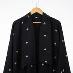 Women's Black Embroidered Modest Longline Abaya Robe