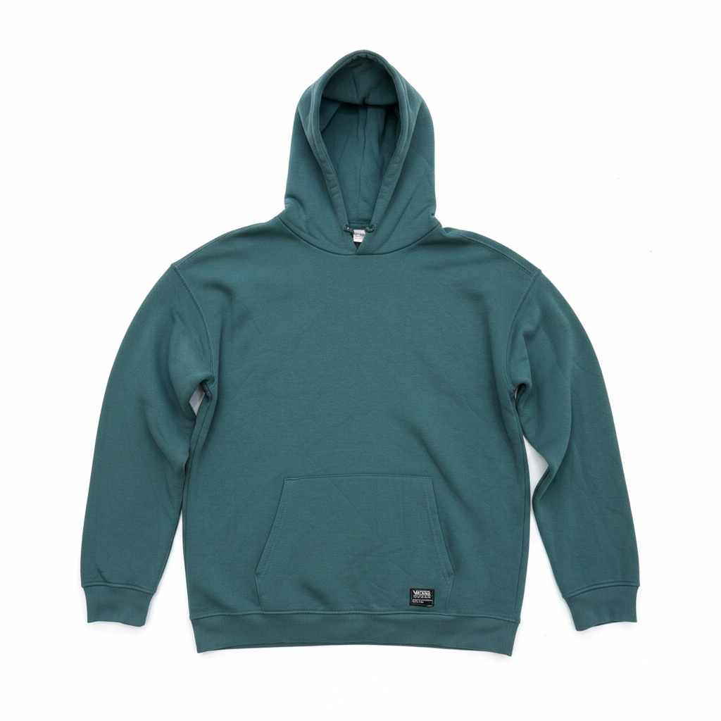 Unisex Dark Teal Pullover Hoodie with Kangaroo Pocket