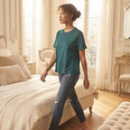 Deep Teal Relaxed Fit Boxy Crew Neck T-Shirt