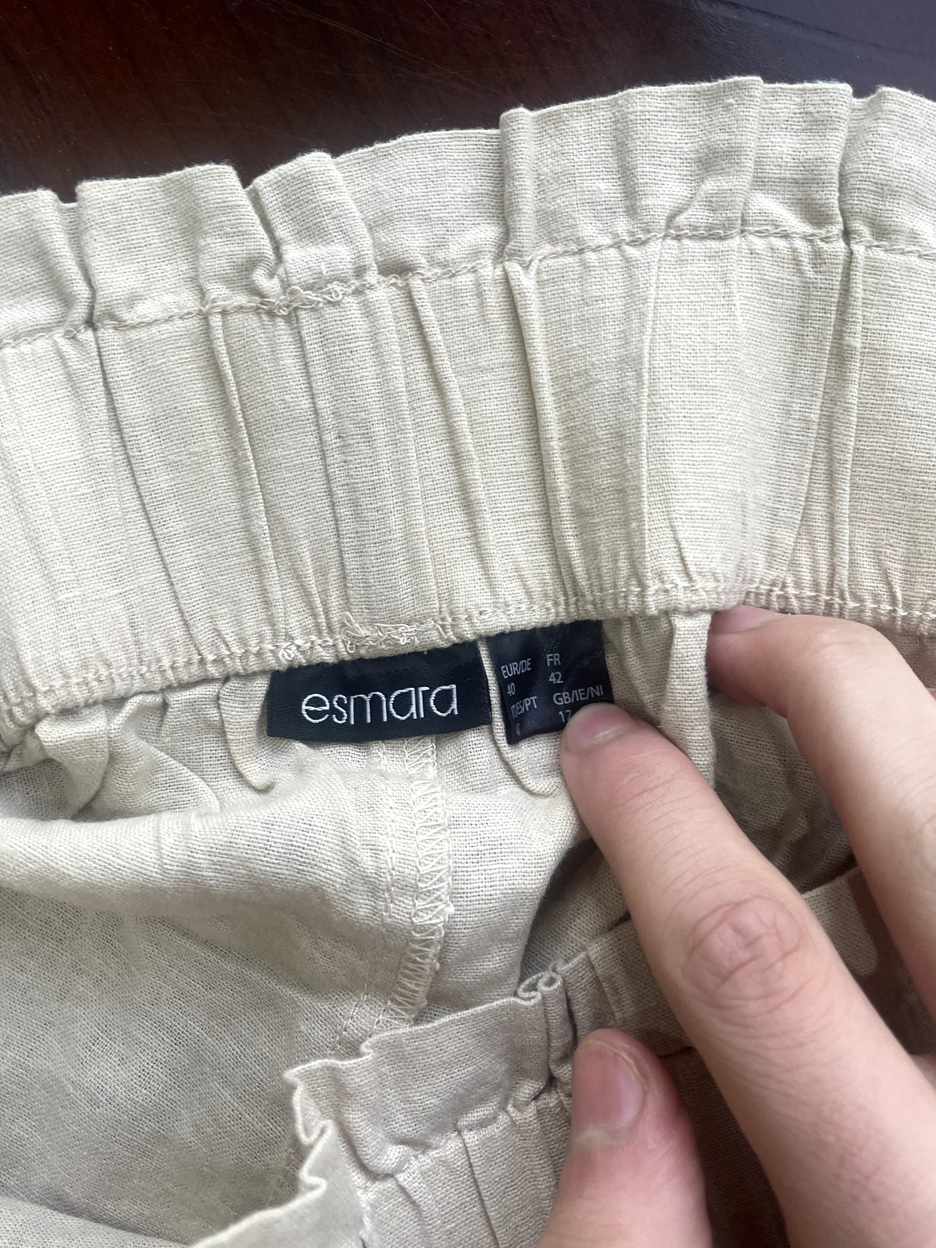 Sand Beige High-Waisted Linen-Blend Relaxed Shorts