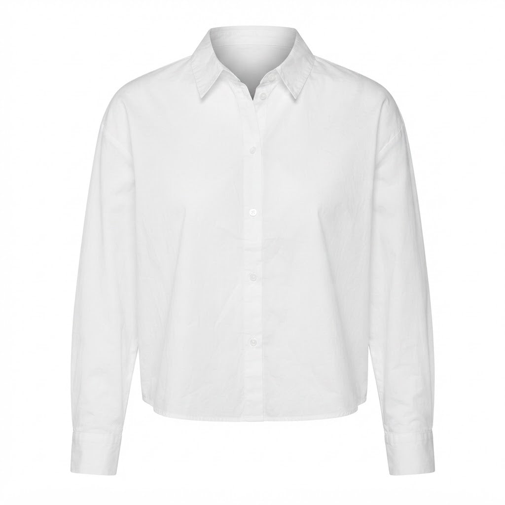 esmara Women's Classic White Relaxed Cotton Button-Up Shirt