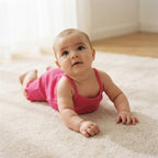 SHEIN Hot Pink Ribbed Double Strap Baby Romper - Size 6-9M