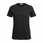 Kids H&M Basic Black Ribbed Crew Neck T-Shirt - Size M
