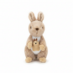 Soft Beige Mother and Baby Bunny Plush Toy