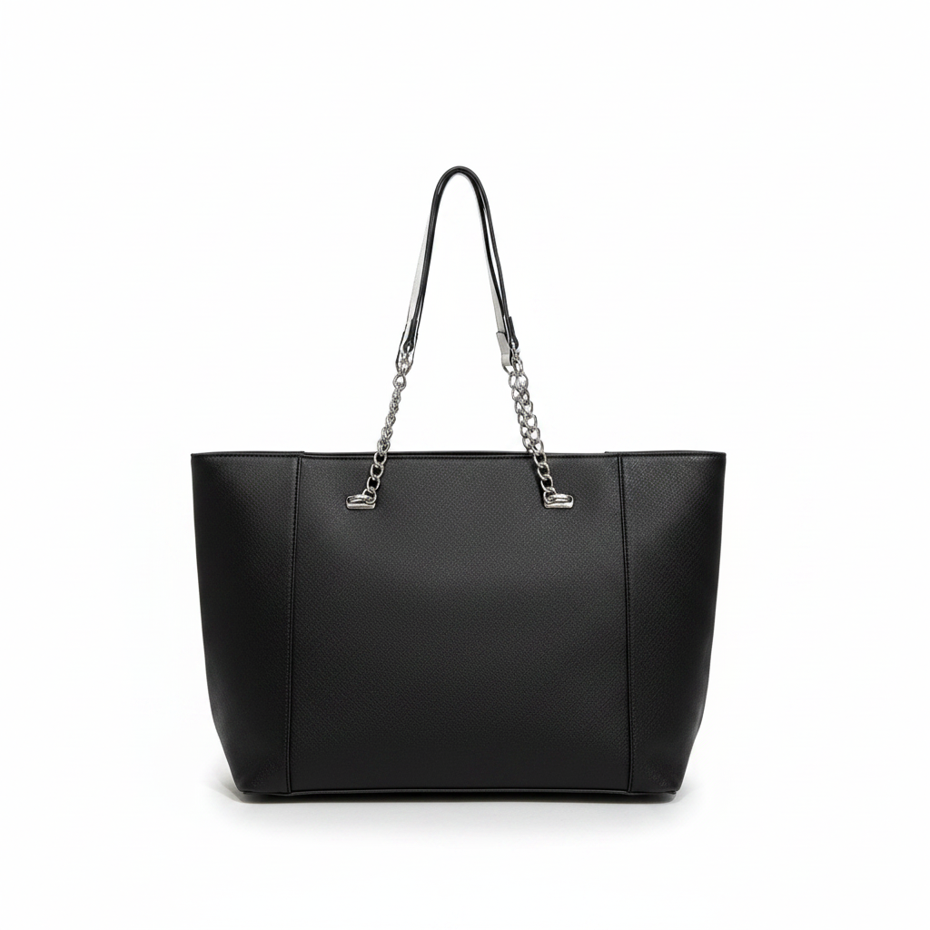 Guess Black and White Saffiano Tote Bag