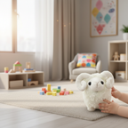 Soft White Plush Ram Stuffed Animal Toy