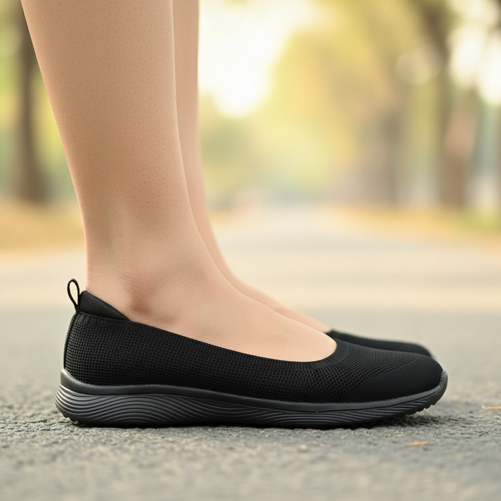 Skechers Women's Black Air-Cooled Memory Foam Flats