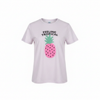 Kids White Feeling Tropical Pineapple Graphic T-Shirt