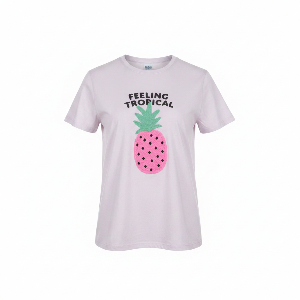 Kids White Feeling Tropical Pineapple Graphic T-Shirt