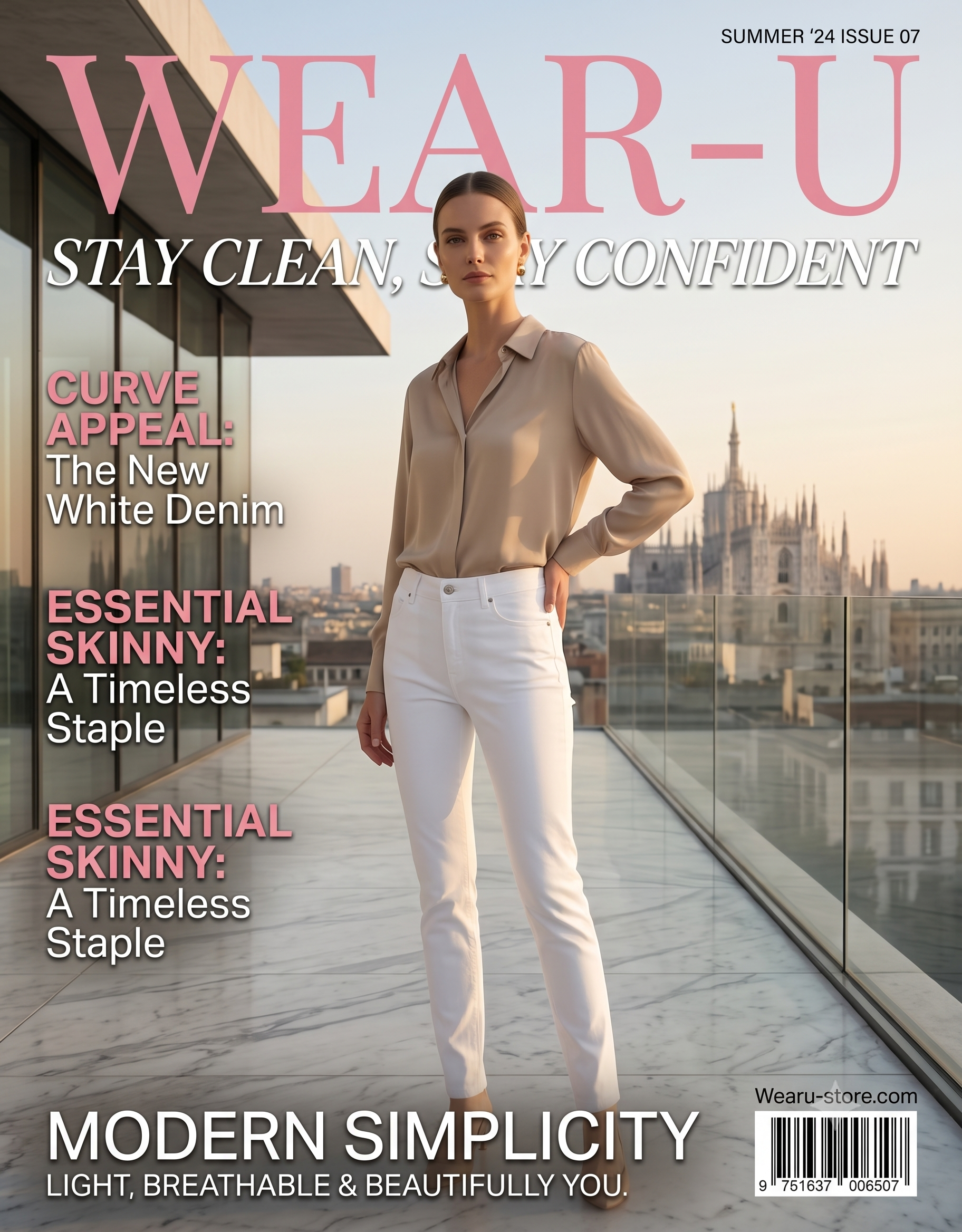 Curve Appeal White High-Rise Essential Skinny Jeans Size 12