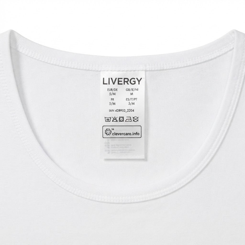 LIVERGY Men's White Short-Sleeve Cotton Crew Neck Undershirt