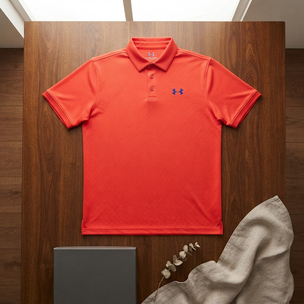 Under Armour Orange-Red Performance Piqué Polo Shirt Loose F