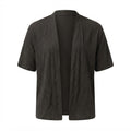 Women's Black Lightweight Open-Front Kimono Cardigan