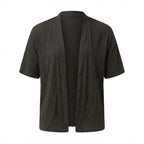 Women's Black Lightweight Open-Front Kimono Cardigan