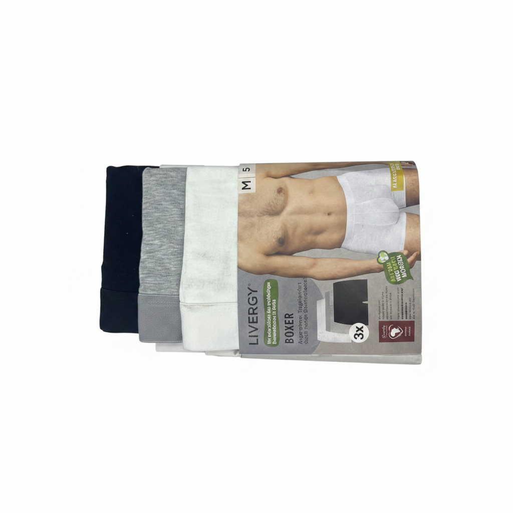 LIVERGY Men's White Cotton Boxer Underwear