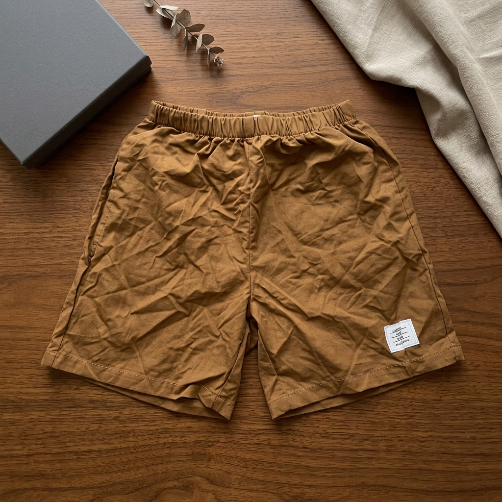 SHEIN Caramel Brown Kids Relaxed Fit Pull-On Casual Shorts