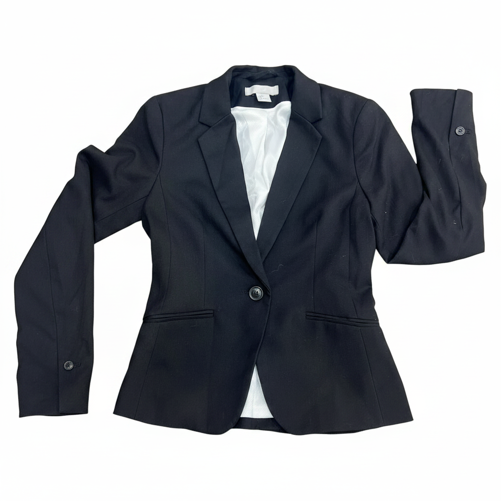 Tom Tailor Women's Black Single-Button Tailored Blazer