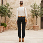 Women's Black Cargo Jogger Trousers with Utility Pockets