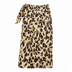 EMERY ROSE Women's Leopard Print Wrap Midi Skirt