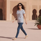essentials White and Navy Stripe Short-Sleeve Stretch T-Shir