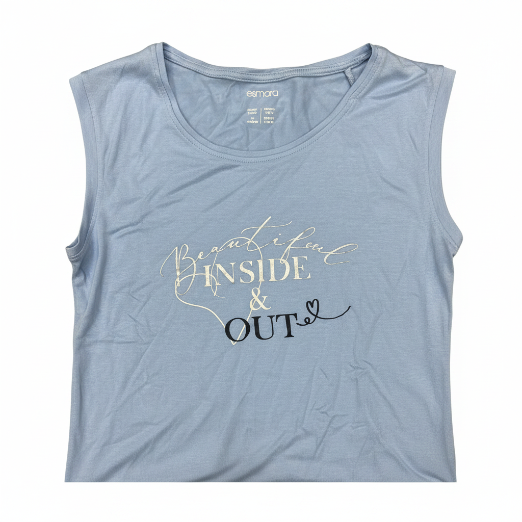 Esmara Women's Light Blue "Inside & Out" Long Sleeve Tee