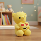Bright Yellow Heart Emoji Plush Teddy Bear