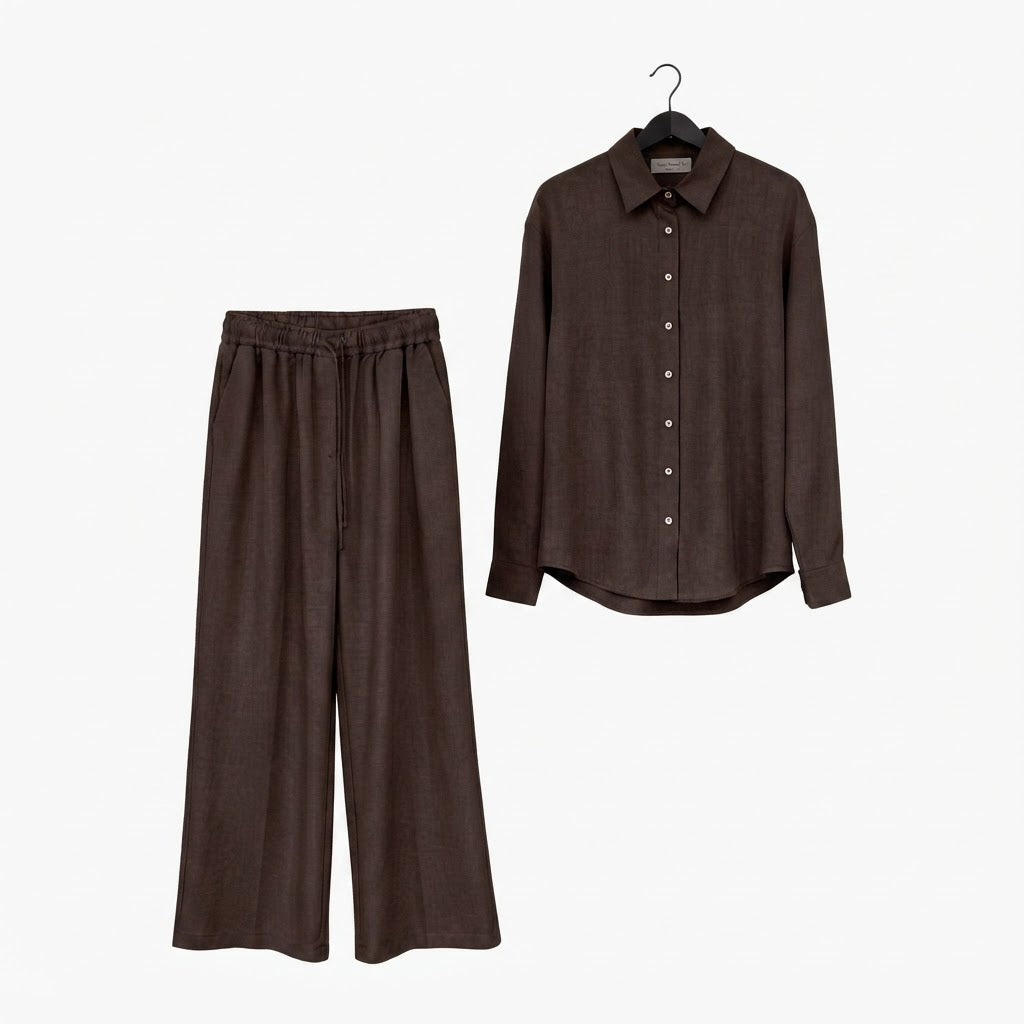 Women's Yellow Rayon Shirt and Pants Set