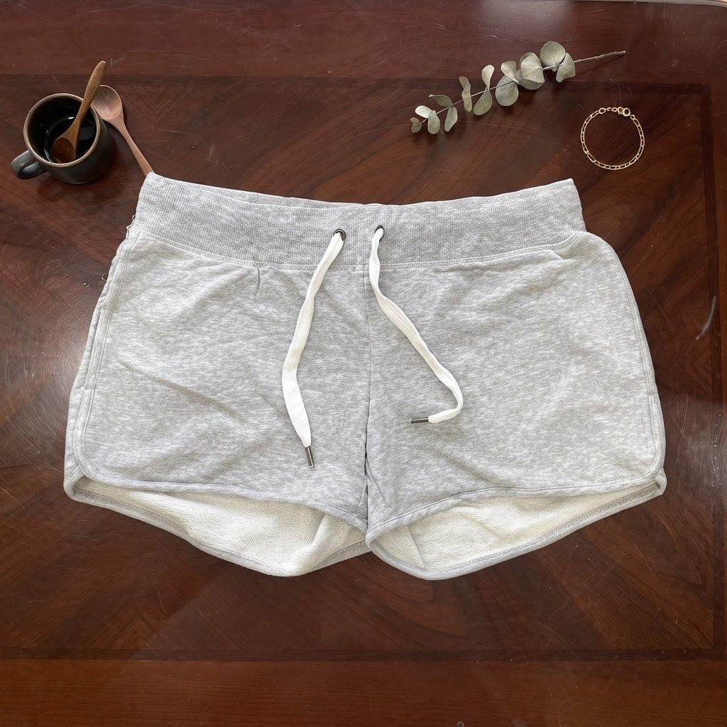 Light Heather Grey Drawstring Lounge Shorts