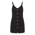 COTTON:ON Women's Black Button-Down Linen Blend Mini Dress