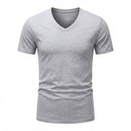 LIVERGY Men's Grey V-Neck Cotton Undershirt