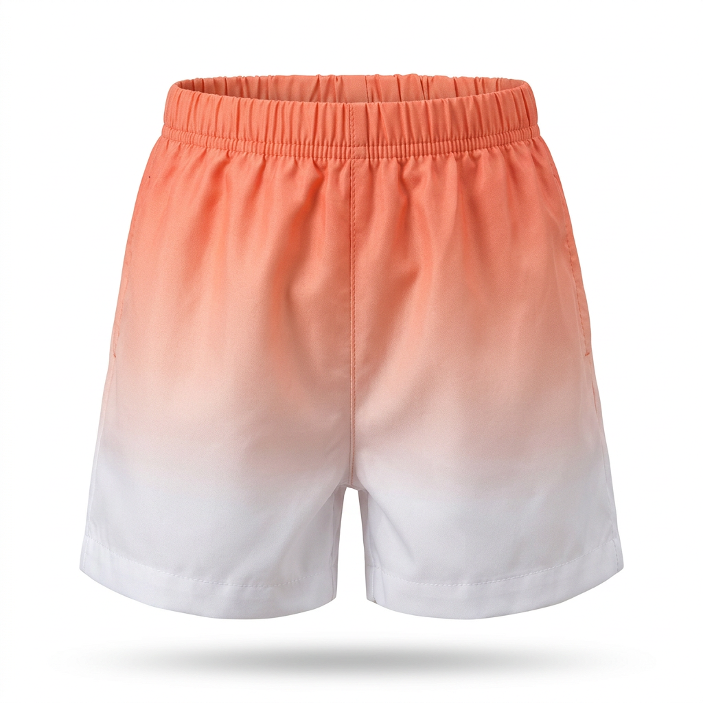 SHEIN Coral Ombré Toddler Pull-on Shorts with Elasticated Wa