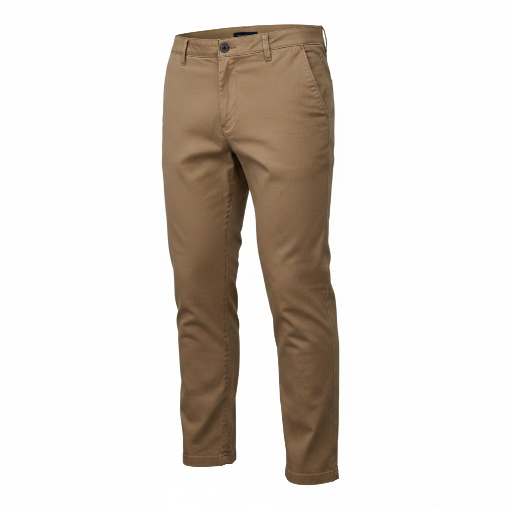 max Men's Camel Straight-Leg Cotton Chino Trousers