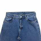 H&M High Waisted Wide Leg Blue Denim Jeans