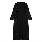 Elegant Black Embroidered Sequin Abaya