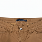 Splash Men's Tan Slim-Fit Cotton Chino Trousers