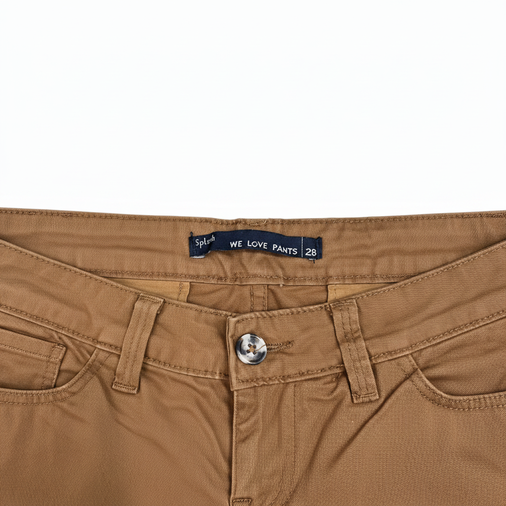 Splash Men's Tan Slim-Fit Cotton Chino Trousers