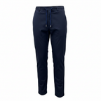 Men's Navy Blue Drawstring Tapered Chinos